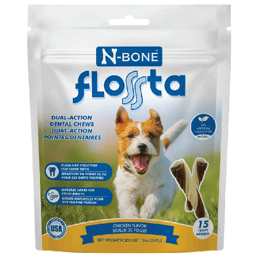 [NB80244] N-BONE FLOSSta Dental Chews Chicken 15ct