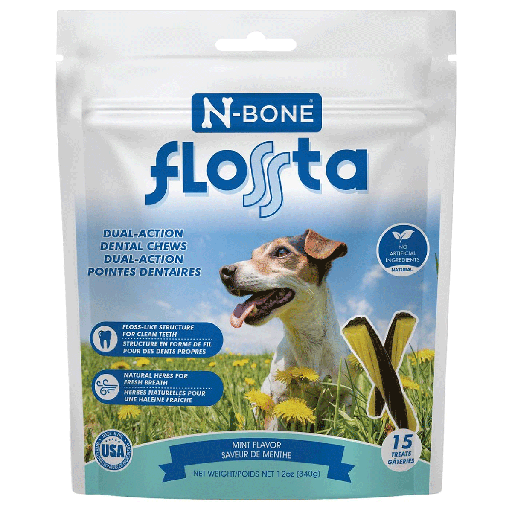 [NB80248] N-BONE FLOSSta Dental Chews Mint 15ct