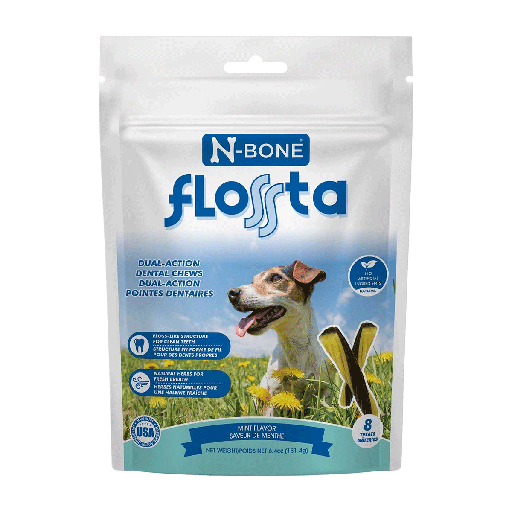 [NB80265] N-BONE FLOSSta Dental Chews Mint 8ct
