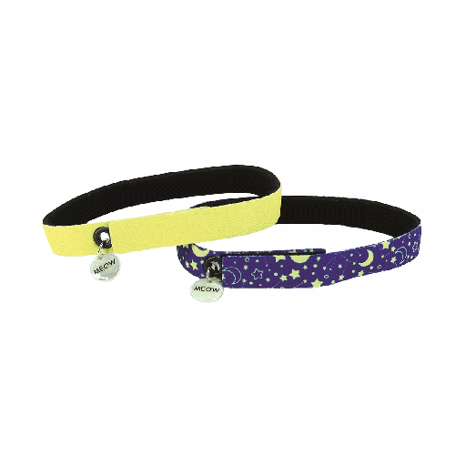 [CA43242] COASTAL ElastaCat FlexFit Cat Collar Stars/Yellow 2pk