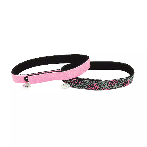 [CA43248] COASTAL ElastaCat FlexFit Cat Collar Cheetah/Neon Pink 2pk
