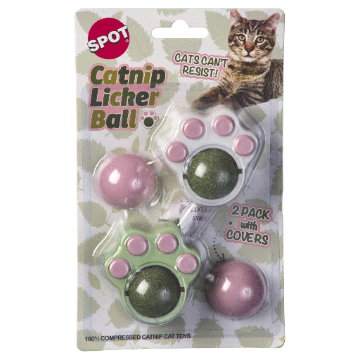 [E52216] ETHICAL/SPOT Catnip Licker Ball 2pk