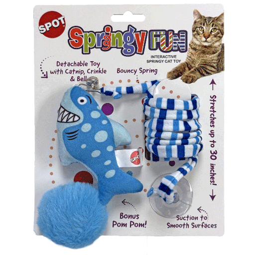 [E52233] ETHICAL/SPOT Cat Springy Fun Toy & Pom Pom