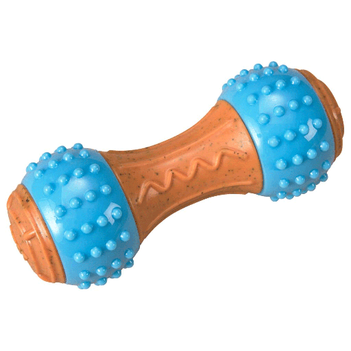 [E54902] ETHICAL/SPOT Bam-Bone+ Giggler Dumbell Peanut Butter 5.5"