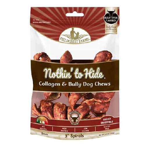 [FF63524] FIELDCREST FARMS Nothin' To Hide Bully Spirals 3" 6pk