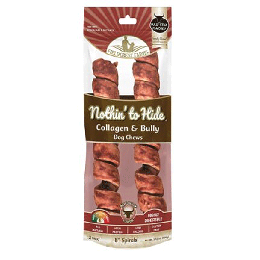 [FF63526] FIELDCREST FARMS Nothin' To Hide Bully Spirals 8" 2pk