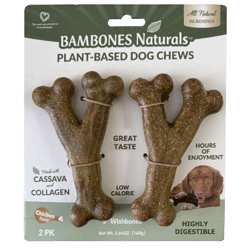 [E07873] ETHICAL/SPOT BamBones Natural Wishbone 5" 2pk