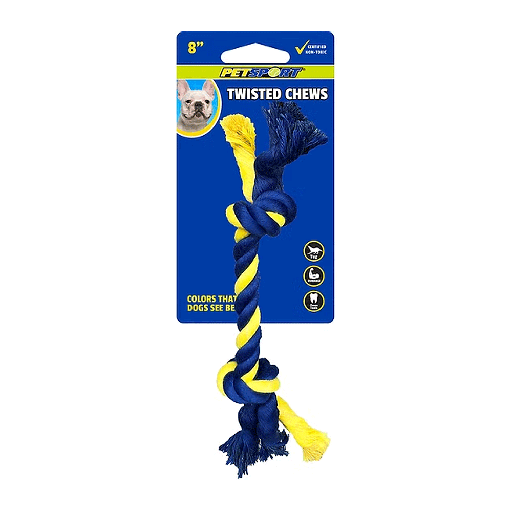 [PS80298] PETSPORT Twisted Chews Mini 2-Knot Rope 8"