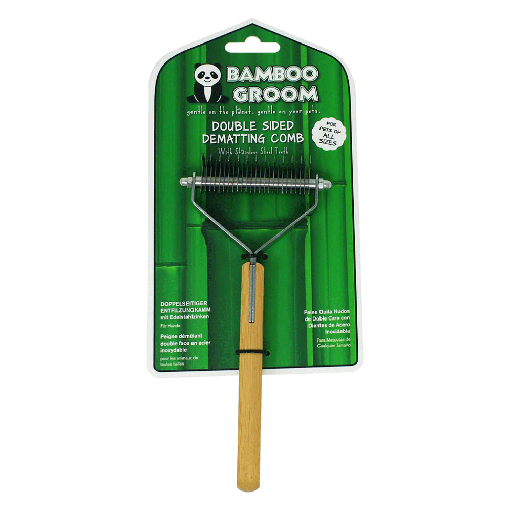 [PAW19396] ALCOTT Bamboo Groom Dematting Comb Double Sided