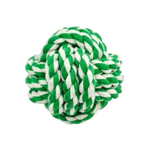 [APP56066] AMAZING PET Rope Ball 3.75"Green/White