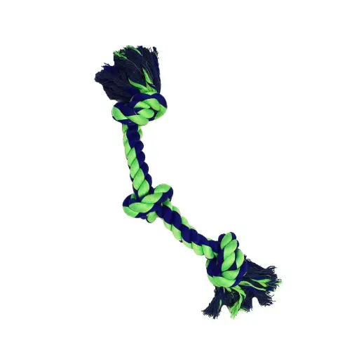 [APP56155] AMAZING PET Rope 2 Knot Bone 10" Blue/Green