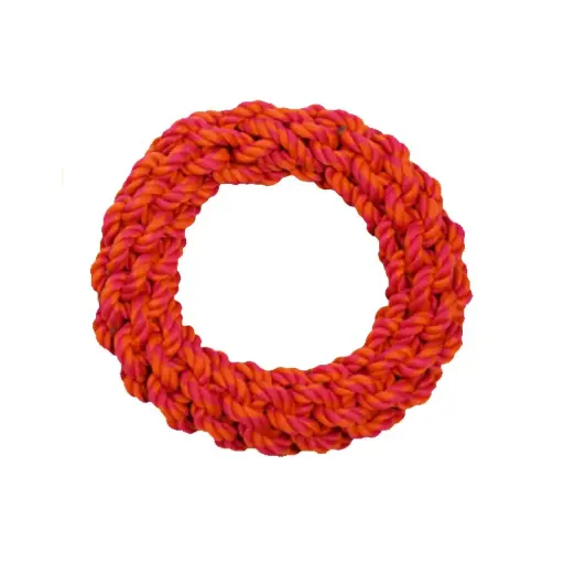 [APP56187] AMAZING PET Rope Ring 7" Orange/Magenta