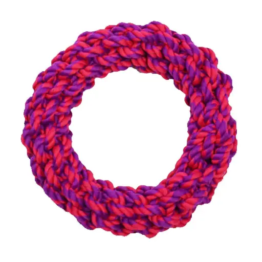 [APP56271] AMAZING PET Rope Ring 9" Purple/Magenta
