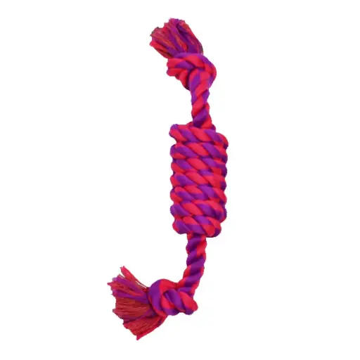 [APP56273] AMAZING PET Rope 2 Knot Coil 15" Purple/Magenta