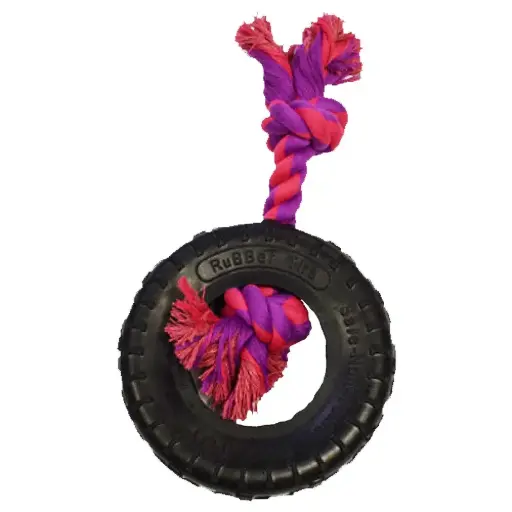 [APP56283] AMAZING PET Rope w/Tire 7.25" Purple/Magenta