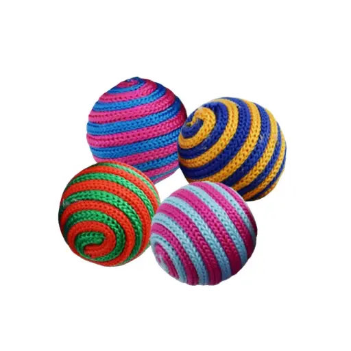 [APP71027] AMAZING PET Cat Toy Swirl Balls w/Rattle 1.5" 4ct (Glittery Balls??)