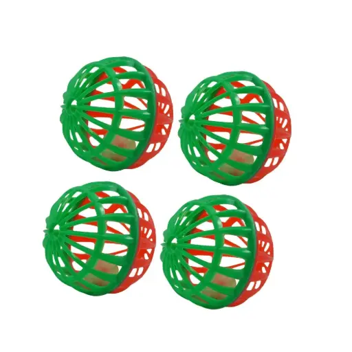 [APP74104] AMAZING PET Cat Toy Lattice Jingle Balls 4ct
