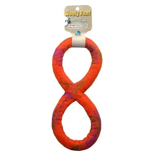 [APP86091] AMAZING PET Wooly Fun Figure 8 Tug 8" Orange Marble