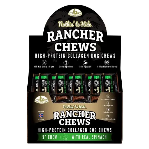 [FF63454] NOTHIN' TO HIDE Rancher Chew Spinach 5" 24pc Box