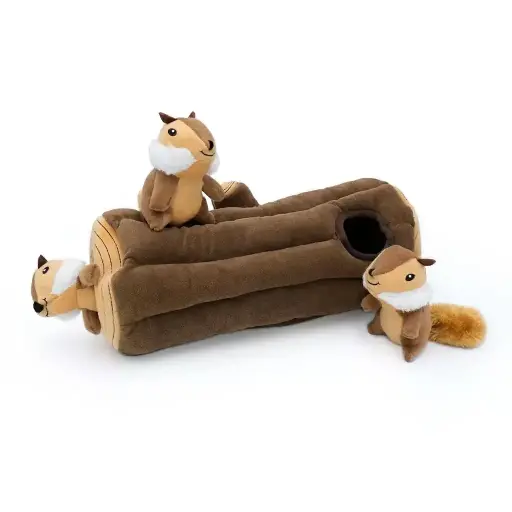 [ZP01109] ZIPPY PAWS Zippy Burrow Log w/Chipmunks
