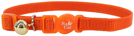 [CA7001 SUNSET OR] COASTAL Safe Cat Adjustable Collar 8-12x3/8 Sunset Orange