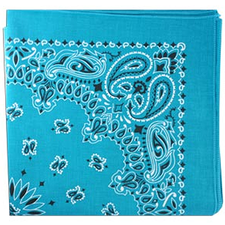 [BAN036] BANDANNA Paisley Turquoise 12pk