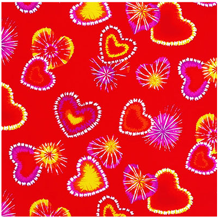 [BAN222] BANDANNA Retro Red Hearts 12pk