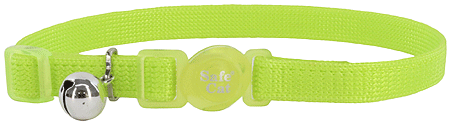 [CA7001 LIME] COASTAL Safe Cat Adjustable Collar 8-12x3/8 Lime