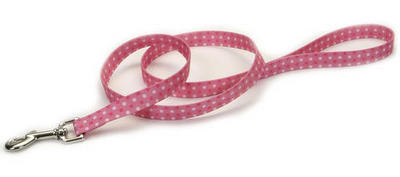 [CA366 PINK DOTS] PET ATTIRE Lead 6'x3/8 Pink Dots