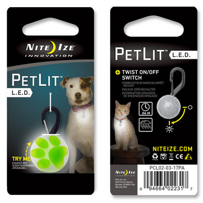 [NZ02231] *NITE IZE PetLit LED Collar Light Lime Paw