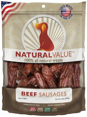 [LP08072] LOVING PETS Natural Value USA Sausages Beef 13oz