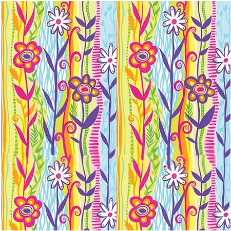 [BAN491] BANDANNA Spring Flowers 12pk