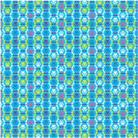 [BAN592] BANDANNA Puppy Paws 12pk